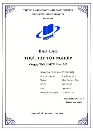 Báo cáo thực tập tốt nghiệp Công ty TNHH MTV Nhơn Mỹ - Trần Nguyên An