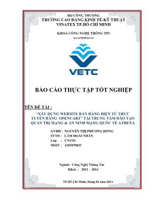 Báo cáo thực tập Xây dựng website bán hàng điện tử trực tuyến bằng Opencart tại Trung tâm đào tạo quản trị mạng & an ninh mạng quốc tế Athena