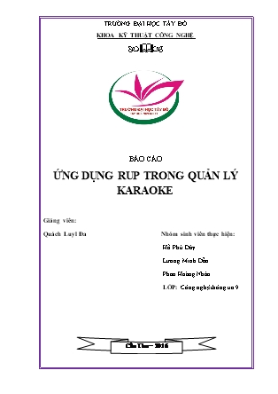 Báo cáo Ứng dụng RUP trong quản lý karaoke