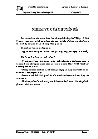 Chuyên đề Nghiên cứu phương án cầu vượt tại nút giao Lê Văn Lương - Đường Láng