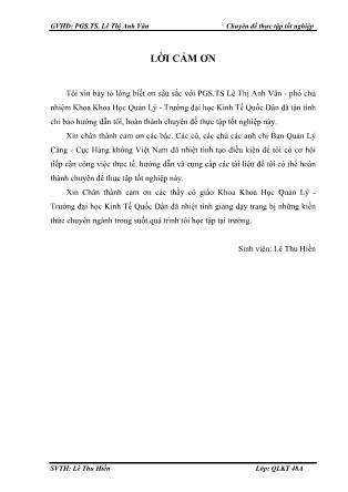 Chuyên đề thực tập Quản lý kinh tế, hoạt động đầu tư phát triển hệ thống cảng của Cục hàng không Việt Nam