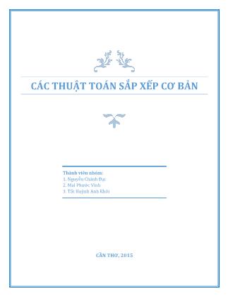 Đề tài Các thuật toán sắp xếp cơ bản