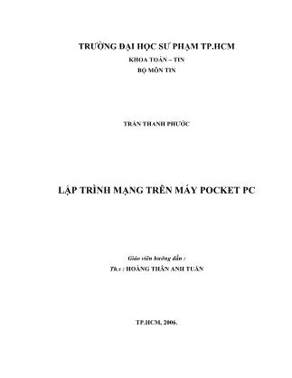 Đề tài Lập trình mạng trên máy Pocket PC