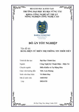Đồ án Bảng điện tử hiển thị thông tin thời tiét