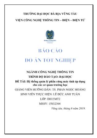 Đồ án Hệ thống quản lý phần cứng máy tính áp dụng cho các cơ quan trường học