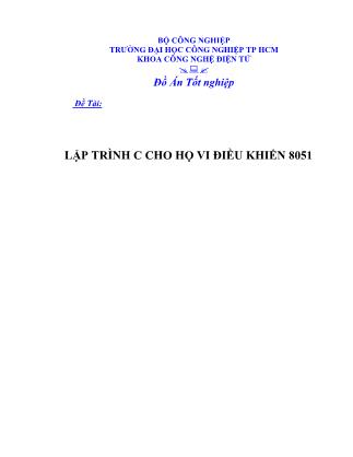 Đồ án Lập trình C cho họ vi điều khiển 8051