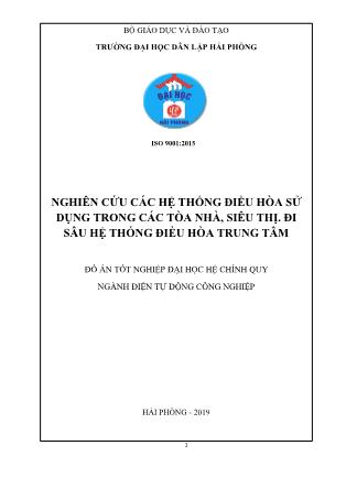 Đồ án Nghiên cứu các hệ thống điều hòa sử dụng trong các tòa nhà, siêu thị. Đi sâu hệ thống điều hòa trung tâm