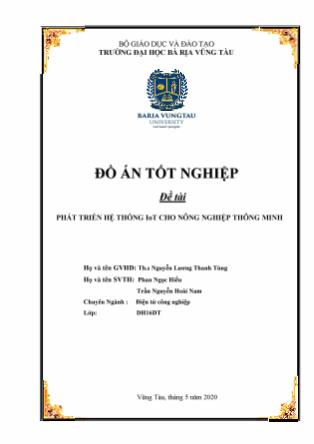 Đồ án Phát triển hệ thống IoT cho nông nghiệp thông minh