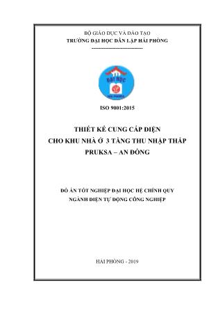 Đồ án Thiết kế cung cấp điện cho khu nhà ở 3 tầng thu nhập thấp Pruksa – An Đồng