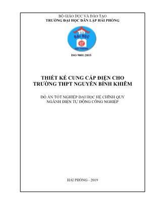 Đồ án Thiết kế cung cấp điện cho trường THPT Nguyễn Bỉnh Khiêm