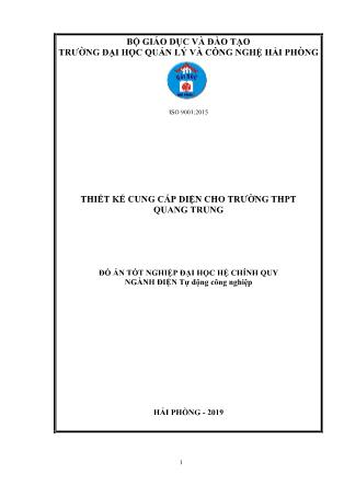 Đồ án Thiết kế cung cấp điện cho trường THPT Quang Trung