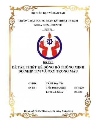 Đồ án Thiết kế đồng hồ thông minh đo nhịp tim và oxy trong máu