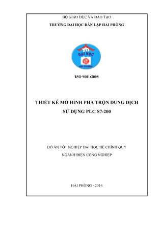 Đồ án Thiết kế mô hình pha trộn dung dịch sử dụng PLC S7-200
