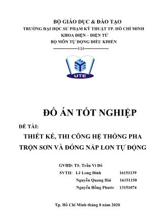 Đồ án Thiết kế, thi công hệ thống pha trộn sơn và đóng nắp lon tự động