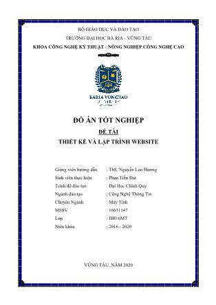 Đồ án Thiết kế và lập trình Website