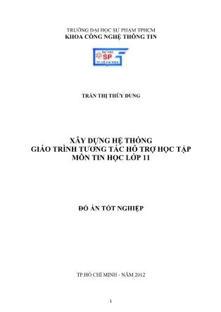 Đồ án Xây dựng hệ thống giáo trình tương tác hỗ trợ học tập môn Tin học Lớp 11