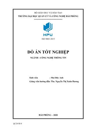 Đồ án Xây dựng ứng dụng hỗ trợ lên thực dơn khoa học theo lượng calo