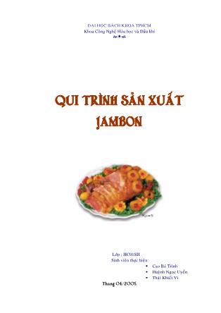 Giáo trình Quy trình sản xuất jambon