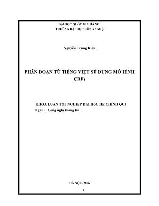 Khóa luận Phân đoạn từ tiếng Việt sử dụng mô hình CRFs