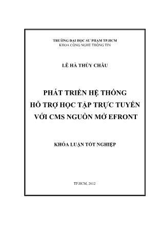 Khóa luận Phát triển hệ thống học tập trực tuyến với CMS nguồn mở Efront