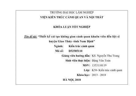 Khóa luận Thiết kế cải tạo không gian cảnh quan khuôn viên đền liệt sĩ huyện Giao Thủy – Tỉnh Nam Định