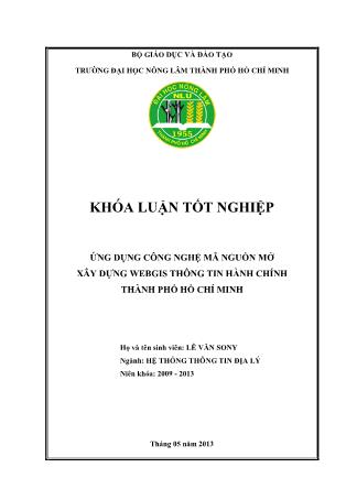 Khóa luận Ứng dụng công nghệ mã nguồn mở xây dựng WebGIS thông tin hành chính thành phố Hồ Chí Minh