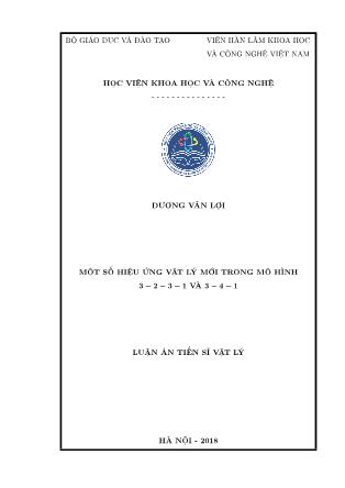 Luận án Một số hiệu ứng vật lý mới trong mô hình 3-2-3-1 và 3-4-1