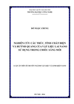 Luận án Nghiên cứu cấu trúc, tính chất điện và huỳnh quang của vật liệu lai nano sử dụng trong chiếu sáng mới
