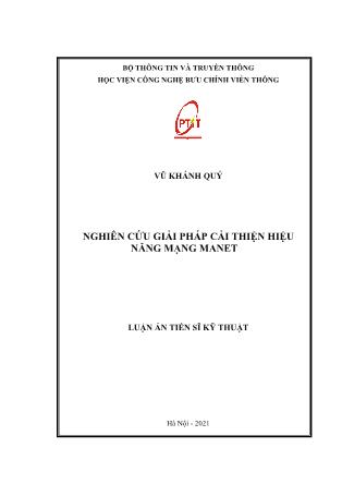 Luận án Nghiên cứu giải pháp cải thiện hiệu năng mạng manet