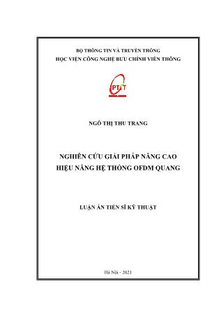 Luận án Nghiên cứu giải pháp nâng cao hiệu năng hệ thống OFDM quang