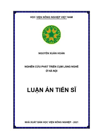 Luận án Nghiên cứu phát triển cụm làng nghề ở Hà Nội
