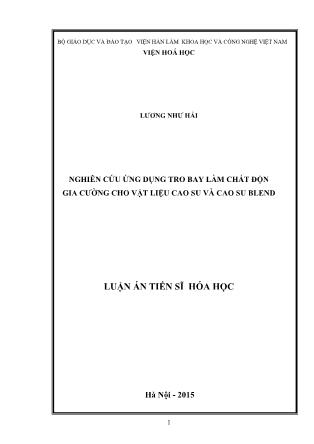 Luận án Nghiên cứu ứng dụng tro bay làm chất độn gia cường cho vật liệu cao su và cao su blend