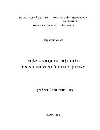 Luận án Nhân sinh quan Phật giáo trong truyện cổ tích Việt Nam