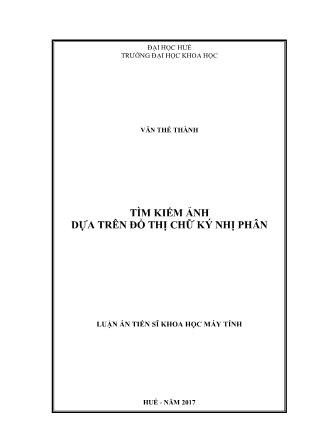 Luận án Tìm kiếm ảnh dựa trên đồ thị chữ ký nhị phân