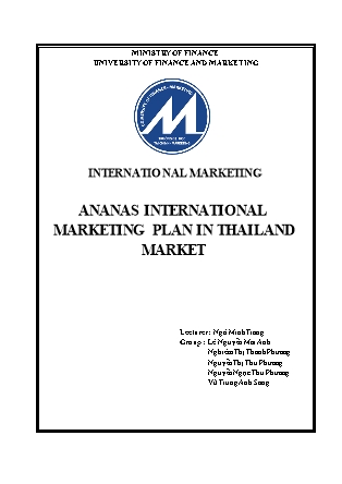 Luận văn Ananas international marketing plan in Thailand market