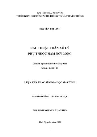 Luận văn Các thuật toán xử lý phụ thuộc hàm nới lỏng