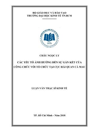 Luận văn Các yếu tố ảnh hưởng đến sự gắn kết của công chức với tổ chức tại Cục hải quan Cà Mau