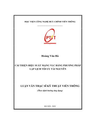 Luận văn Cải thiện hiệu suất mạng VLC bằng phương pháp lập lịch tối ưu tài nguyên
