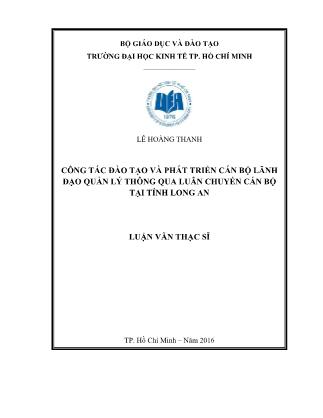 Luận văn Công tác đào tạo và phát triển cán bộ lãnh đạo quản lý thông qua luân chuyển cán bộ tại tỉnh Long An