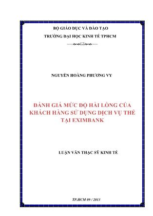 Luận văn Đánh giá mức độ hài lòng của khách hàng sử dụng dịch vụ thẻ tại Eximbank
