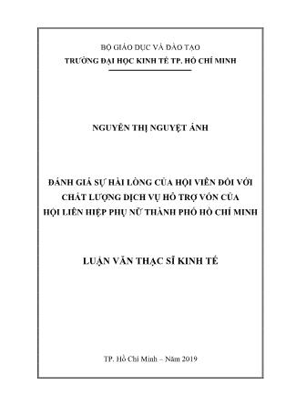 Luận văn Đánh giá sự hài lòng của hội viên đối với chất lượng dịch vụ hỗ trợ vốn của hội liên hiệp phụ nữ thành phố Hồ Chí Minh