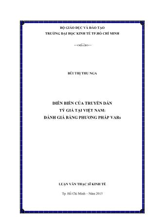 Luận văn Diễn biến của truyền dẫn tỷ giá tại Việt Nam: Đánh giá bằng phương pháp VARs