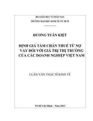 Luận văn Định giá tấm chắn thuế từ nợ vay đối với giá trị thị trường của các doanh nghiệp Việt Nam
