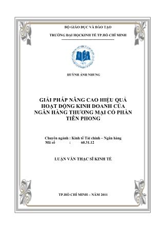 Luận văn Giải pháp nâng cao hiệu quả hoạt động kinh doanh của Ngân hàng thương mại cổ phần Tiên Phong