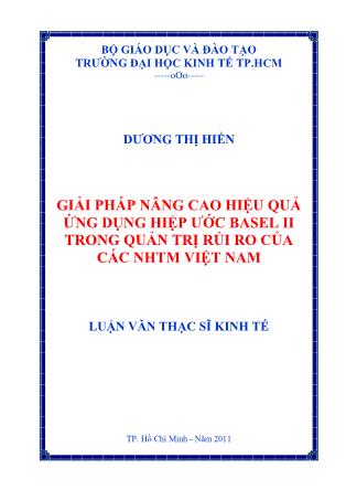 Luận văn Giải pháp nâng cao hiệu quả ứng dụng hiệp ước Basel II trong quản trị rủi ro của các NHTM Việt Nam