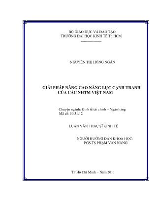 Luận văn Giải pháp nâng cao năng lực cạnh tranh của các NHTM Việt Nam