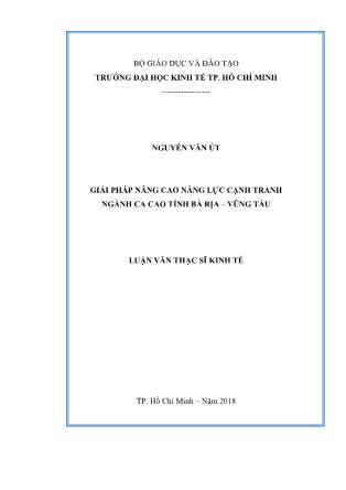 Luận văn Giải pháp nâng cao năng lực cạnh tranh ngành ca cao tỉnh Bà Rịa – Vũng Tàu