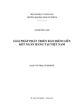 Luận văn Giải pháp phát triển bảo hiểm liên kết ngân hàng tại Việt Nam