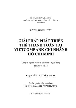 Luận văn Giải pháp phát triển thẻ thanh toán tại Vietcombank chi nhánh Hồ Chí Minh