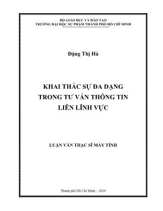 Luận văn Khai thác sự đa dạng trong tư vấn thông tin liên lĩnh vực